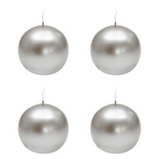 Kugelkerzen silber lackiert, 4