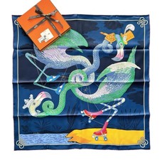 SELTENES HERMES Carre 70 Seidentuch "in Knoten gebunden" mit Karton 27 Zoll...