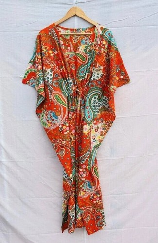 Orange baumwolle kaftan - baumwolle,