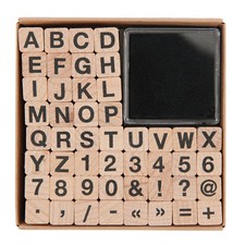 Stempelset Buchstaben und  Zahlen 48Stempel 1x1cm Alphabet und Zahlenstempel ABC
