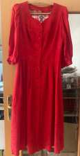 Vintage Superschönes Trachtenkleid Salzburger Dirndl Gr. 40/42 in roter Seide