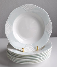 Villeroy & Boch Delta Suppenteller tiefe Teller Bone China Mint Grün Art Deco 8X