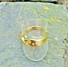 Ring massiv mit 4 Diamanten 0,14 ct / 5,1 g Gold 585 Gr. 62 - 19,7 mm 14K  (802)