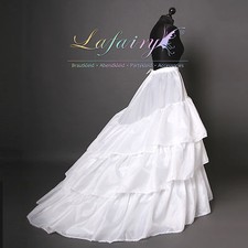 Reifrock Unterrock Petticoat verstellbar mit Schleppe mit 3 Ringe Lafairy Mode