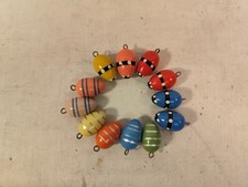 12 kleine Ostereier Holz Original Erzgebirge Ostern Osterstrauch blau rot rosa