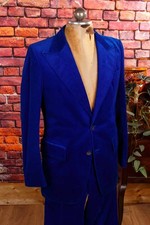Vintage 70s Samt Sakko blau
