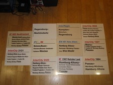 Konvolut 11 Zuglaufschilder DB