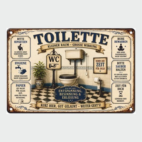 Blechschild toilette kleiner - toilette,
