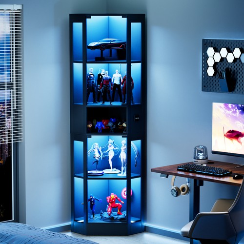 165cm glasvitrine mit - 165cm,