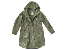 Joules Damen Leichte Jacke Gr. 38/M Grün Floral Casual Regenjacke