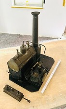 Große alte Dampfmaschine / steam engine mit Spiritusbrenner Blechspielzeug