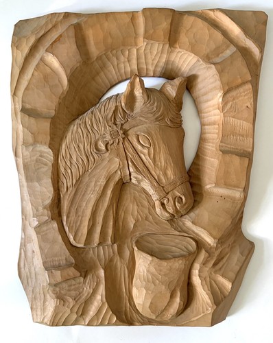 Holzrelief wandbild pferd - wandbild,