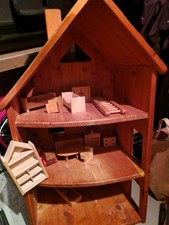 Waldorf Puppenhaus Mit Möbeln Holz Wie ABBILDUNG