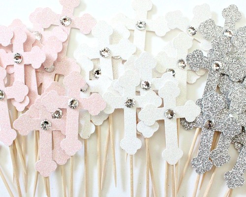 Kreuz cupcake topper taufdeko - kreuz,