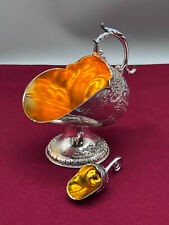 SEHR SCHÖNER ZUCKERBEHÄLTER DOSE METALL VERSILBERT UND VERGOLDET