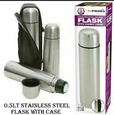 0,5 LITER EDELSTAHL VAKUUM THERMOSKANNE HEISSE & KALTE GETRÄNKE MIT TRAGETASCHE