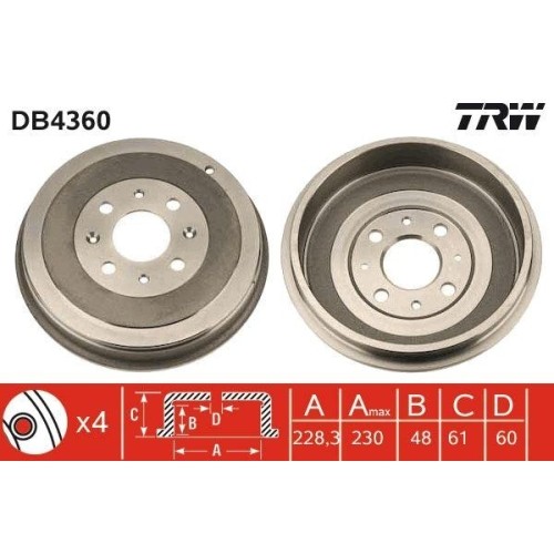 Bremstrommel trw db4360 für - db4360,