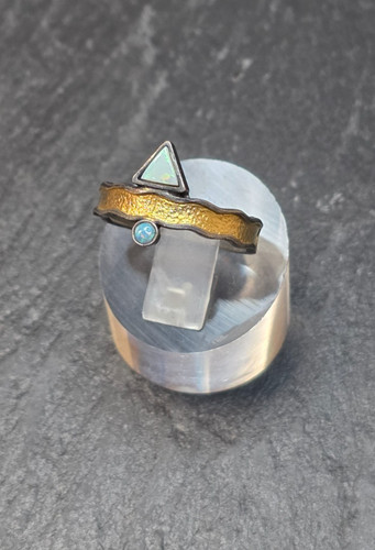 Modernist silber ring - silber,