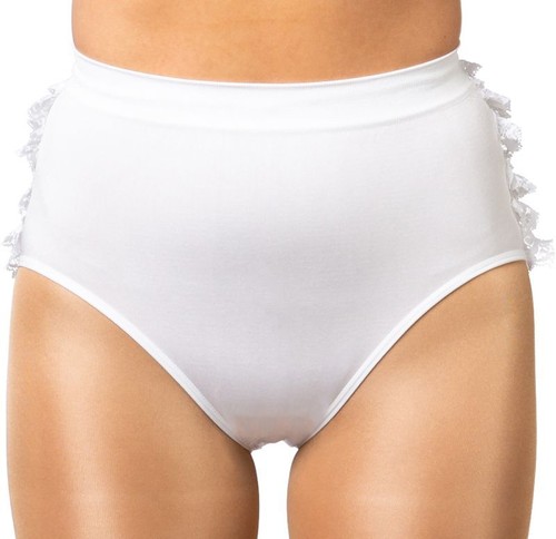 Sexy tanzslip weiß rüschen - weiß,