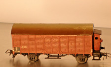 Märklin HO:   Antik:   320   ged. Güterwagen mit Bh, braun    ca 1952