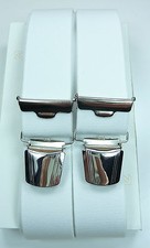 No1  Hosenträger, weiß, 4 extra starke ABC-Clips, 35mm breit, Länge 70 - 200 cm