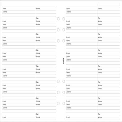 Filofax name address email - address,