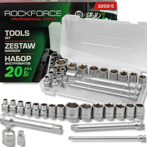 Rockforce werkzeugsatz - werkzeugsatz, 3/8"