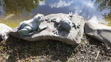 Dekoration Garten Figur, Frosch, Tierfiguren, grün-silber