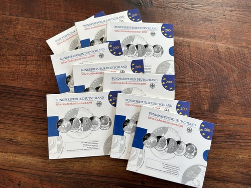 Brd silber gedenkmünzenset - 9x, silber-gedenkmünzenset