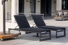 2 STÜCK —-MODERNE ALUMINIUM SONNENLIEGEN DELTA SUNLOUNGER  ( UVP € 1.420 für 2 )