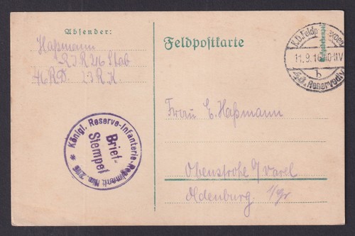 Wwi german feldpost 1916 - feldpost,