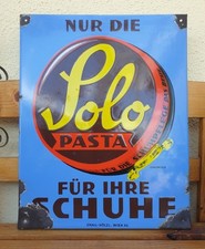 Emailschild Solo Pasta Schuhe Schuhcreme Werbung Reklame, kein Erdal Nigrin Agal