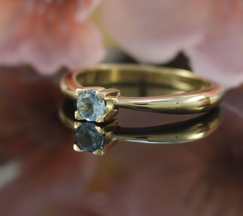 Solitär saphir ring 585er - solitär,