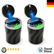Aschenbecher Auto, 2 Stücke Auto Aschenbecher mit Deckel, Automatisches LED