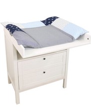 Ullenboom Babydecke Wickelauflagenbezug 75x85 Sterne Grau Blau 70x100 B-Ware Set