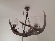 3-armiger Geweih Kronleuchter Hirschhorn