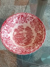 Rote Schüssel Tonquin Myott Made In Staffordshire England Ahand Engraved Pattern