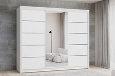 Schwebetürenschrank Breiten 100/120/150/180/200/250cm Kleiderschrank mit Spiegel