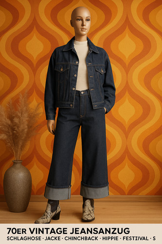 70er vintage jeansanzug - vintage,