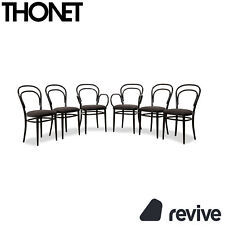 6er Garnitur Thonet 214 Holz Stuhl Schwarz Esszimmer Vintage