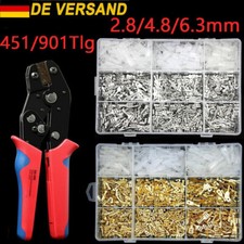 900 Tlg Flachstecker Set Kabelschuhe Sortiment Quetschverbinder Flachsteckhülsen