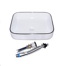 A26 Waschbecken aus Keramik Aufsatzwaschbecken 50x40x15cm mit Ablauf