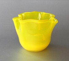 Murano Taschentuchvase gelb, Venini Fazzoletto, Höhe ca. 8cm, ~ 200g,~ 1960er 