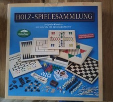 Holz Spielesammlung 20 Spiele 100 Spielmöglichkeiten Massiv Holz Box! NEU OVP