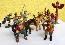 Vintage 12 BULLYLAND Cowboys/Soldaten/Indianer „Wild West“ 2001, klein ca. 7 cm