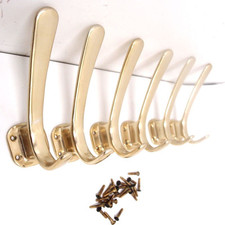 Kleiderhaken Aluminium gold 6 Stück Garderobenhaken 60er Wandgarderobe Huthaken