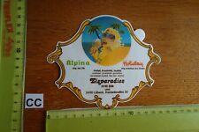 Alter Aufkleber Reise Stadt Land Eisdiele EISPARADIES Bäk Lübeck Alpina Holiday