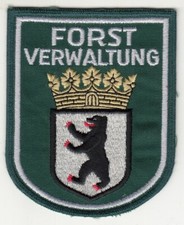 BRD Forstverwaltung Berlin Forstverwaltung  Ärmelemblem grau / silber gestickt