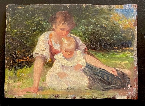 Antikes kleines ölgemälde - antikes,