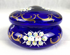 Große kobaltblaue Deckeldose
